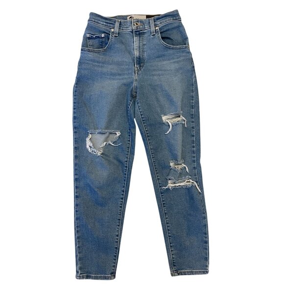 Levi's 26 x 27 Women's High Rise mom Jean distressed wedgie tapered - Picture 1 of 7